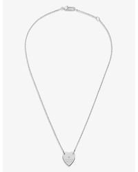Gucci - Trademark Sterling Silver Heart Pendant Necklace - Lyst