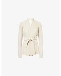 Rick Owens - Strutter Tie-Front Leather Jacket - Lyst