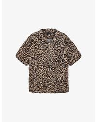 AllSaints - Leopardone Hawaiian-Collar Short-Sleeve Linen And Cotton-Blend Shirt - Lyst