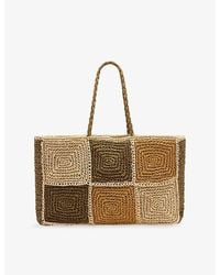 Whistles - Patchwork Straw Tote Bag - Lyst