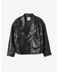 Sandro - Clem Relaxed-fit Leather Jacket - Lyst