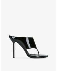 Paris Texas - Lidia Thong 105 Patent-Leather Mules - Lyst