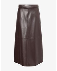 Max Mara - Coated Leather-Effect Woven Midi Circle Skirt - Lyst