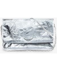 Zadig & Voltaire - Rock Eternal Extra-large Crinkled-texture Metallic-leather Clutch Bag - Lyst