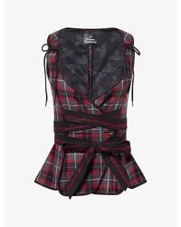 Vivienne Westwood - Roxy Tartan-Check Wool-Blend Top - Lyst