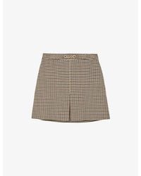 Reiss - Beatrix Checked Wool-Blend Mini Skirt - Lyst