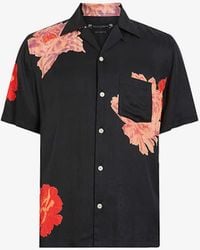 AllSaints - Roze Floral-print Woven Shirt X - Lyst
