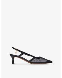 Maje - Clover-Charm Mesh And Leather Slingbacks - Lyst
