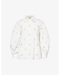 Weekend by Maxmara - Villar Floral-embroidered Cotton Shirt - Lyst