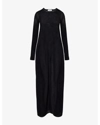 Jean Paul Gaultier - The Morphing Pinstripe-Pattern Velvet Maxi Dress - Lyst