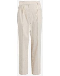 AllSaints - Whitney Straight-leg High-rise Stretch Linen-blend Trousers - Lyst
