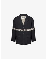Kartik Research - Embroidered Single-Breasted Wool Blazer - Lyst