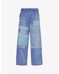 Polo Ralph Lauren - Patchwork Wide-leg Relaxed-fit Cotton Trousers - Lyst