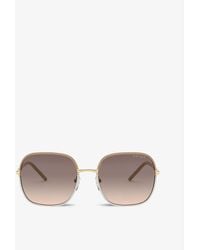 Prada - Pr 67xs 58 Rectangle-frame Metal Sunglasses - Lyst