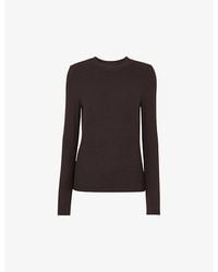 Whistles - Essential Ribbed Stretch-Woven T-Shirt - Lyst