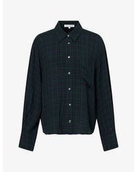 GOOD AMERICAN - The Crinkle Check Woven Shirt - Lyst