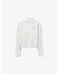Acne Studios - Striped Embroidered-Logo Cotton Sweatshirt - Lyst