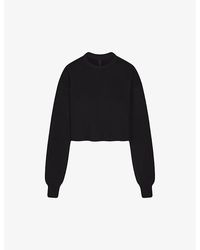 Skims - Loose-fit Cropped Cotton-blend Sweatshirt - Lyst