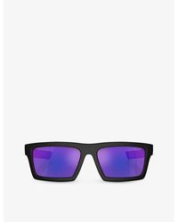 Prada Linea Rossa - Ps 02zsu Rectangle-frame Injected Sunglasses - Lyst