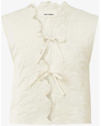 Nué Notes - Jesse Floral-embroidered Tie-up Quilted Cotton Vest - Lyst