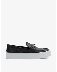 Reiss - Adelina Hardware-Embellished Low-Top Leather Loafer Trainers - Lyst