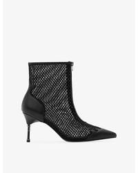 AllSaints - Natasha Leather And Mesh Ankle Boots - Lyst