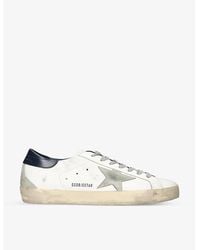 Golden Goose - White/vy Superstar Star-appliqué Leather Low-top Trainers - Lyst