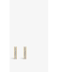 Monica Vinader Signature Skinny Recycled 18ct Yellow -plated Vermeil Silver And Diamond Stud Earrings - Natural