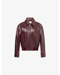 Bottega Veneta - Regular-Fit Ribbed-Trims Leather Jacket - Lyst