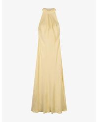 OMNES - Milos High-Neck Satin Maxi Dress - Lyst