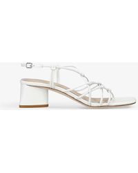 PAIGE - Gianna Strap-embellished Leather Heeled Sandals - Lyst