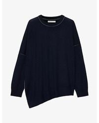 AllSaints - Martel Asymmetric-Hem Wool Jumper - Lyst