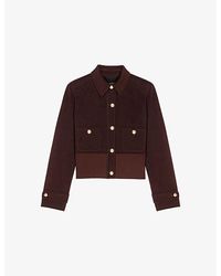 Maje - Short Removable-Collar Wool-Blend Coat - Lyst