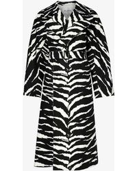 Alaïa - Animal-print Belted Cotton Trench Coat - Lyst
