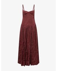 Anna October - Antoinette Bodice Satin Midi Dress - Lyst
