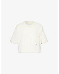 Bottega Veneta - Boxy Cropped Cotton-jersey T-shirt - Lyst