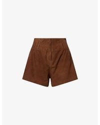Frankie Shop - Lise High-Rise Leather-Suede Shorts - Lyst
