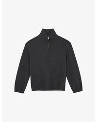 Reiss - Quinn Half-Zip Cotton-Blend Sweatshirt - Lyst