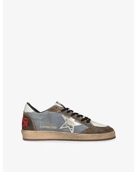 Golden Goose - Super-Star Nubuck-Leather And Suede Low-Top Trainers - Lyst