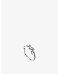 Tiffany & Co. - Tiffany Knot 18Ct And 0.20Ct Pavé Diamond Ring - Lyst