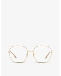 Gucci - gg1285o Square-frame Metal Optical Glasses - Lyst