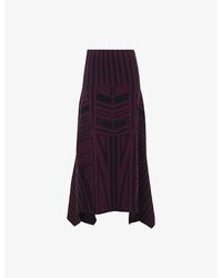 eem - Geometric Handkerchief Knitted Midi Skirt - Lyst