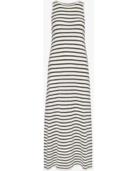Pretty Lavish - Ocean Stripe-pattern Knitted Maxi Dress - Lyst
