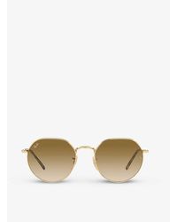 Ray-Ban - Rb3565 Jack Hexagonal-frame -toned Metal Sunglasses - Lyst