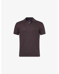 dunhill - Short-Sleeve Cable-Knit Cotton And Silk-Blend Polo Shirt Xxxl - Lyst