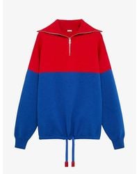Loewe - Colour-Block Half-Zip Cotton-Blend Jumper - Lyst