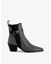 Zadig & Voltaire - Tyler Cecilia Stud-embellished Heeled Leather Ankle Boots - Lyst