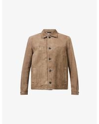 Sunspel - Collared Suede Jacket - Lyst