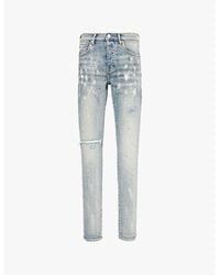 Purple Brand - Brand Light P001 Paint Blowout Low-Rise Slim-Fit Stretch-Denim Jeans - Lyst