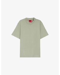 HUGO - Brand-Print Relaxed-Fit Cotton-Jersey T-Shirt - Lyst